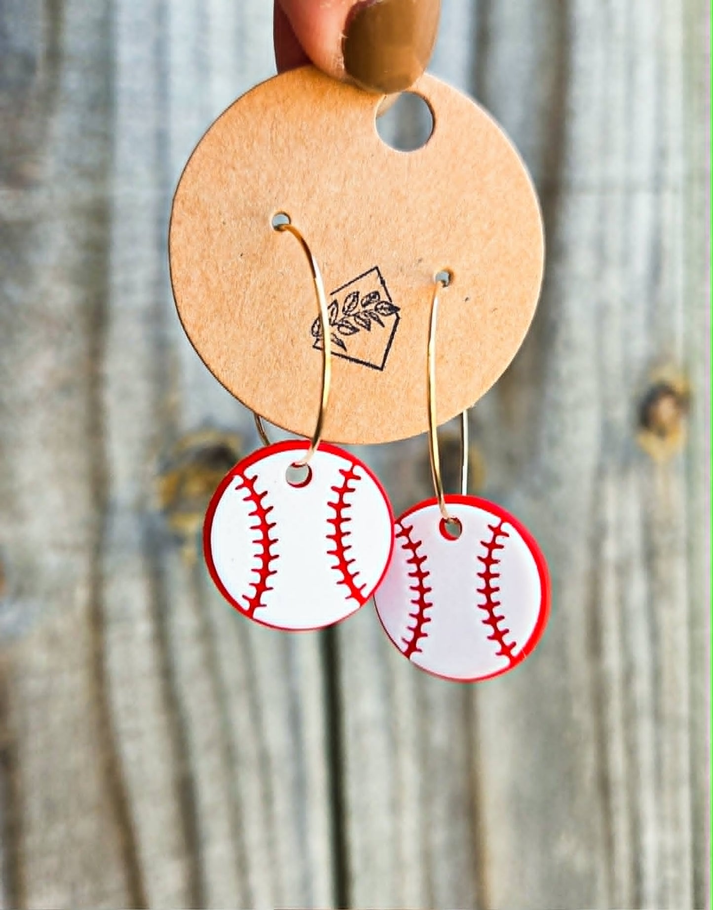 Baseball Hoop Earrings
