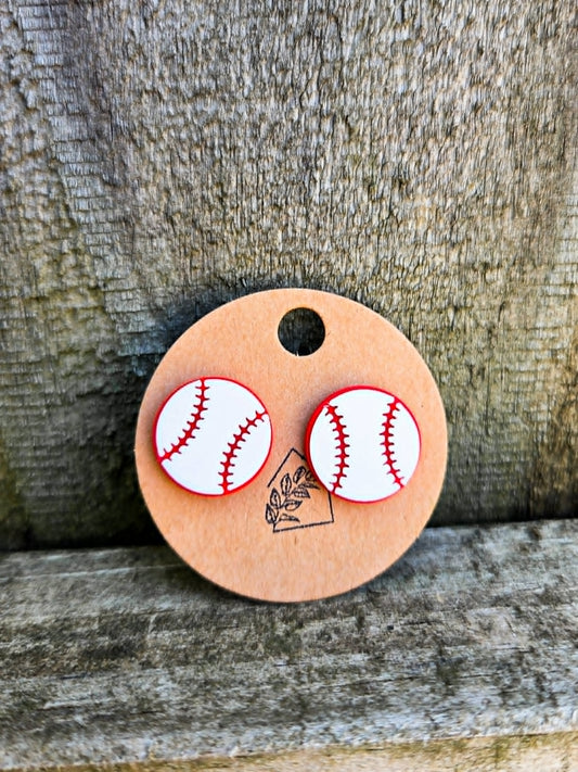 Baseball Stud Earrings
