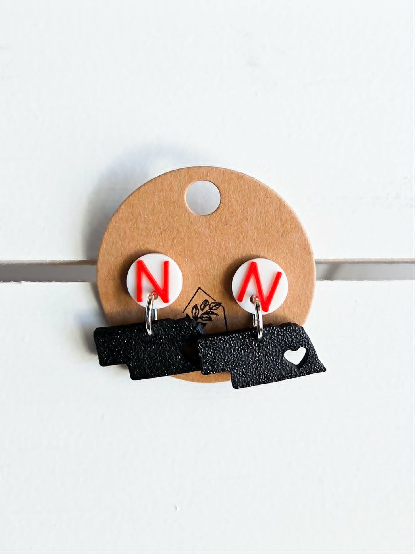 Black NE Drop Earrings