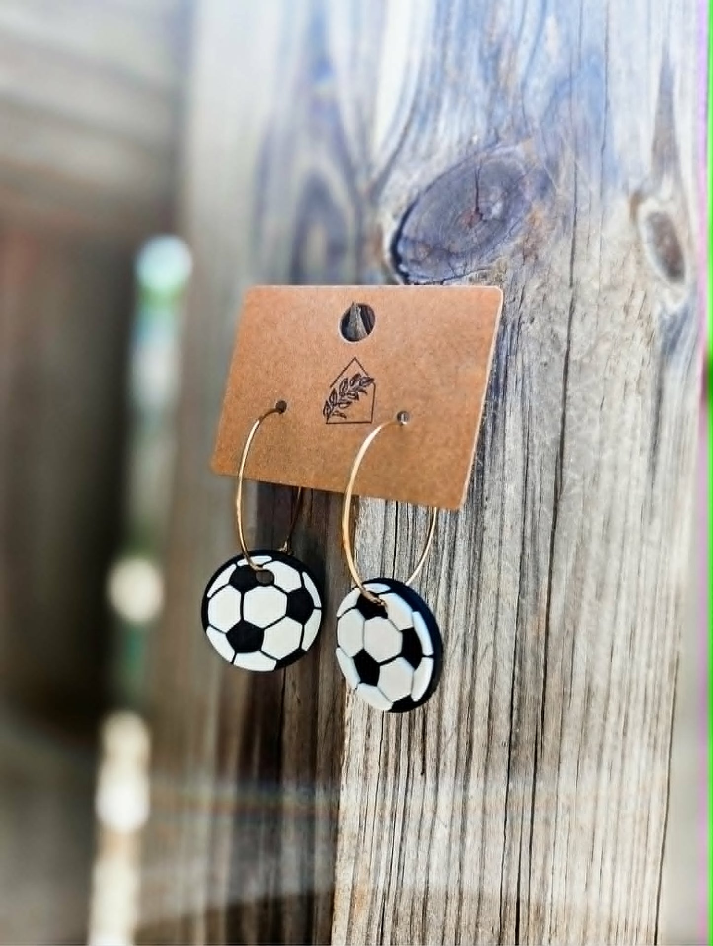 Soccer Ball Hoop Earrings